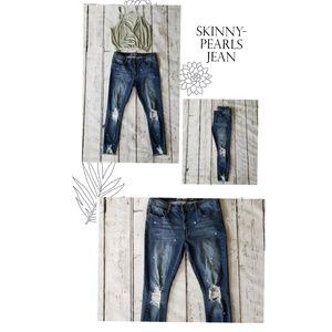 Skinny pearls jeans